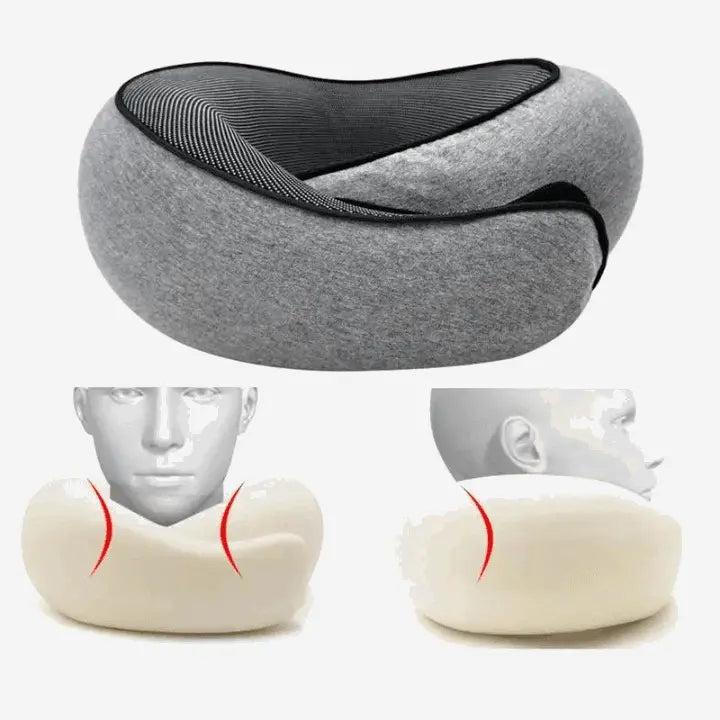 Coussin Nuque Voyage Gris Et Confortable - Coussea