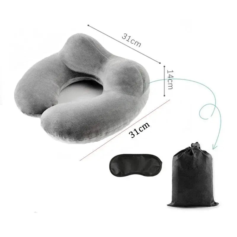 Coussin Nuque Avion Gris Et Gonflable - Coussea