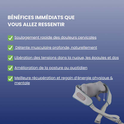 Masseur Cervical Chauffant – Soulagez Vos Tensions en 10 Min/Jour Coussea